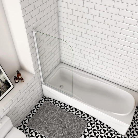 Océan Pare-baignoire pivotant 70x130cm en verre trempé écran baignoire profil blanc