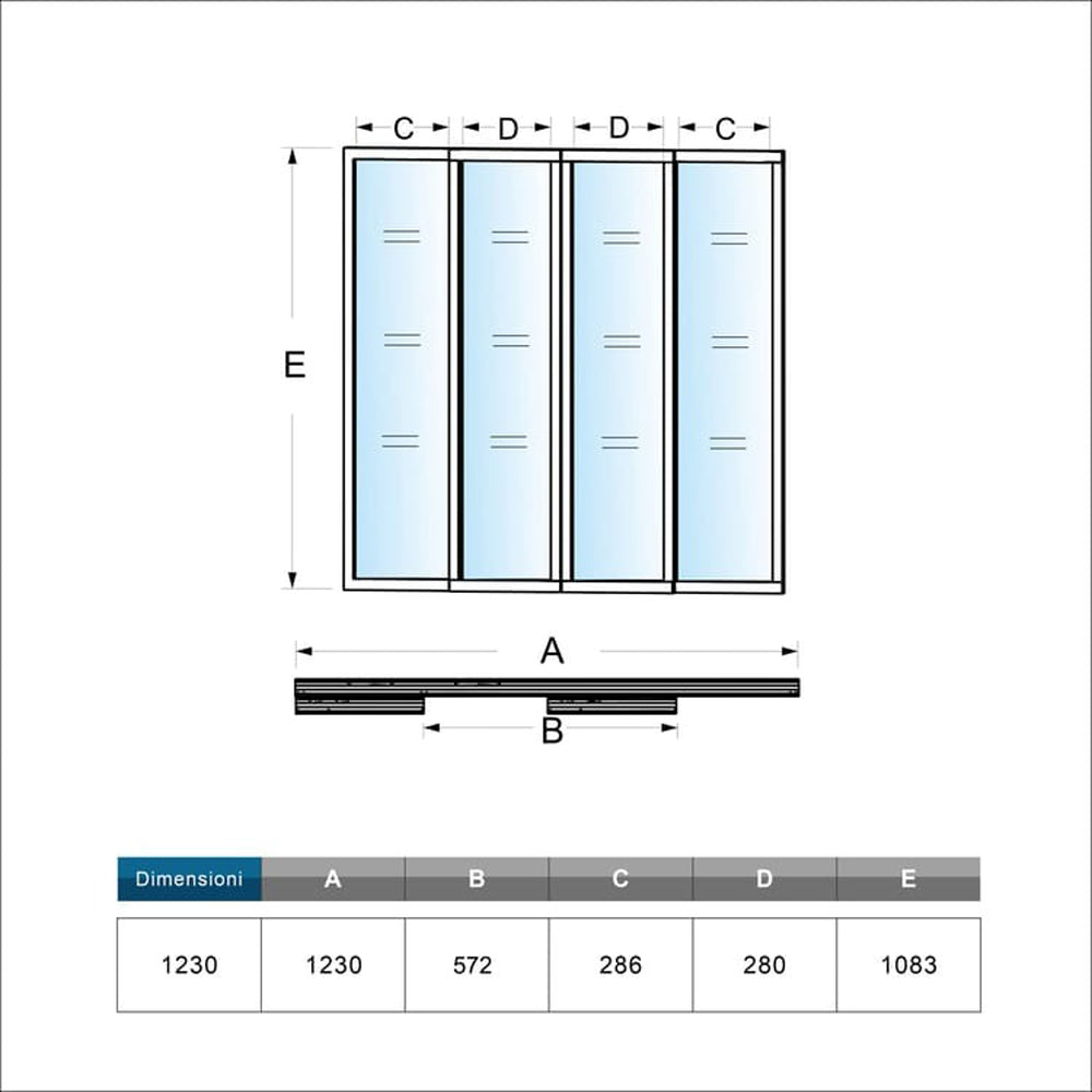 Cloison Vitrée Coulissante Intérieure 123x108 cm | Verre Trempé 4 mm | Profil Aluminium Noir Mat | Diviseur d’Espace Lumineux & Minimaliste