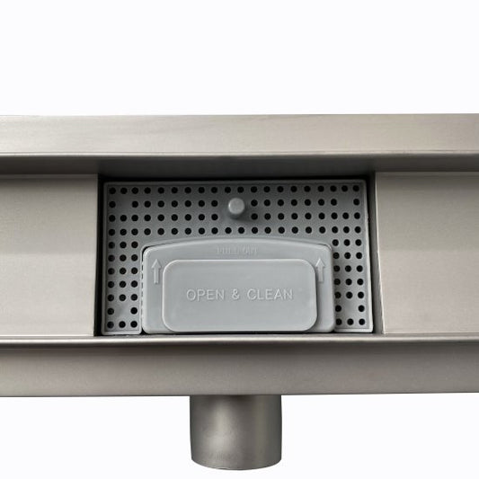 OCEAN Caniveau de Douche Italienne en Inox Modèle Linéaire Plat 40-120cm