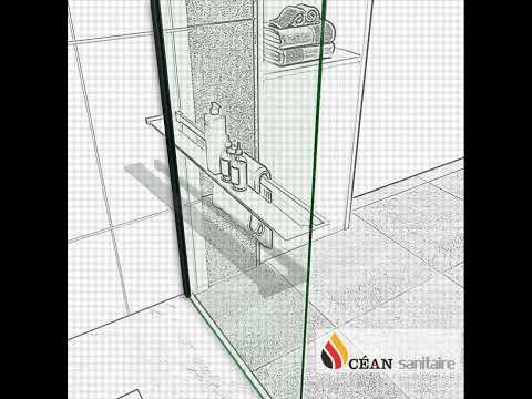 Océan Étagère de rangement longue avec porte-serviettes 2 en 1 | Aluminium chromé anti-corrosion | Adaptée à la douche à l'italienne (verre 8 mm)