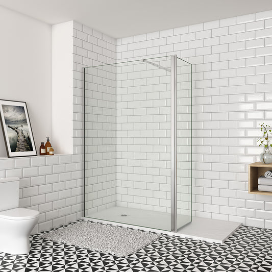 Océan paroi de douche 50-160cm + paroi latérale à l'italienne 50cm avec un retour pivotant et une barre stabilisateur extensible : 73-120cm