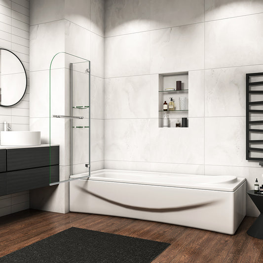 Océan pare-baignoire 90/100/120x140cm écran baignoire pivotant avec les étagères