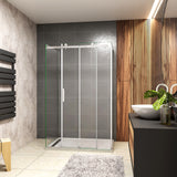 cabine de douche en forme U hauteur:195cm une porte de douche coulissante avec 2 paroi latérales