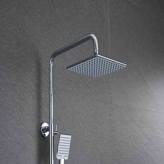 Océan sanitaire Colonne de Douche Thermostatique Ensemble de Double Tête Exposé Valve 200mm Argent Carré