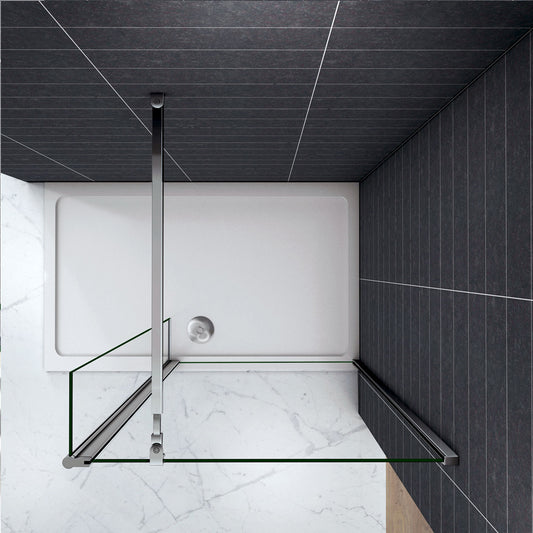 Paroi de douche avec volet pivotant 30x200cm modèle d' Itaroi avec une barre 73-120cm