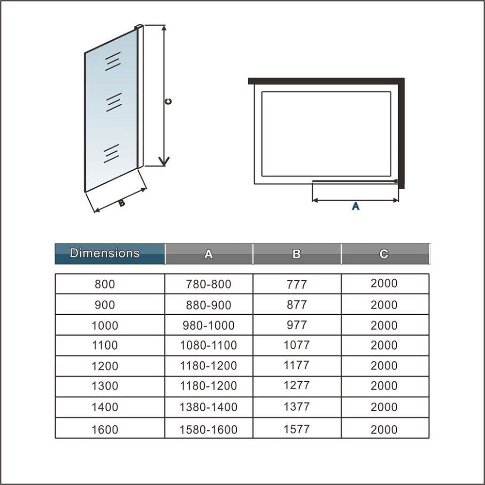 OCEAN paroi de douche noire 110x200cm profit¨¦ noir et 8mm anti-calcaire