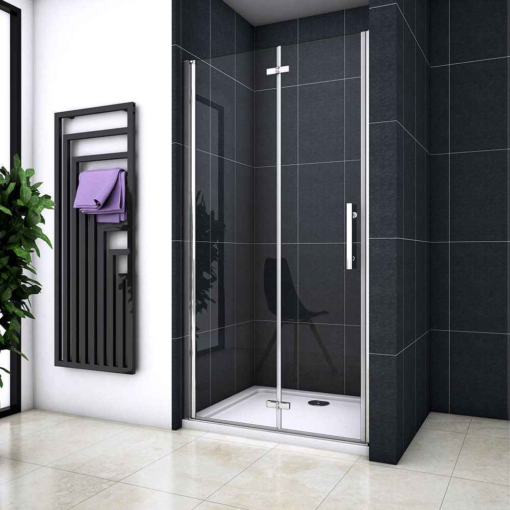AICA Porte De Douche Pivotante 110x185cm Porte De Douche Pliante Avec Un Element Fixe En 6mm Verre Anticalcaire 85154847