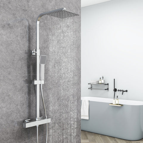 Colonne de douche thermostatique, colonne de douche chromée pour salle de bain,robinet de douche avec douchette/pomme de douche