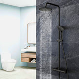 Colonne de douche thermostatique Système de douche Ensemble de douche avec 3 douchettes Douchette à main Ensemble de douche réglable noir mat