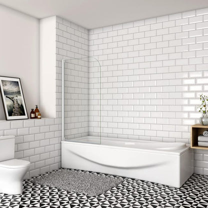 Océan Pare-baignoire pivotant 70x130cm en verre trempé écran baignoire profil blanc