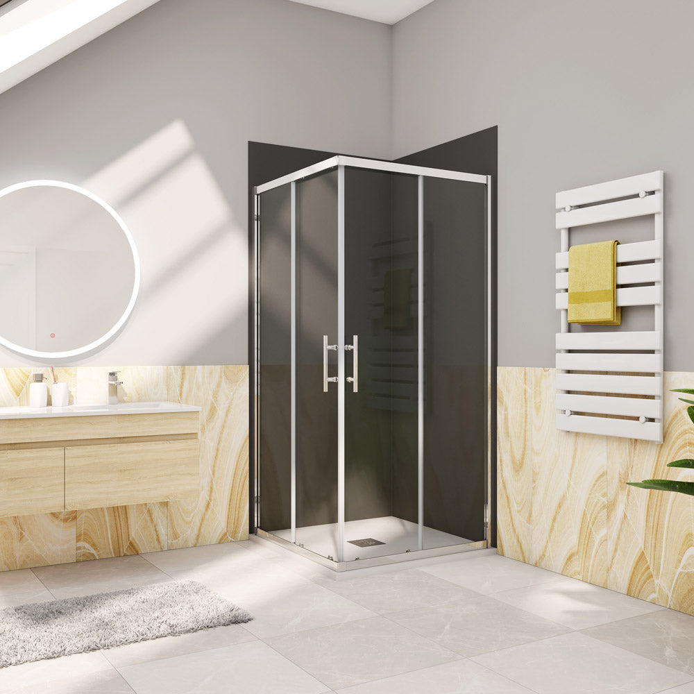 Cabine de douche coulissante l'accès d'angle, Océan cabine de douche carrée H.185cm en verre anticalcaire