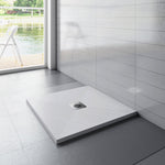 Océan receveur de douche à poser extra-plat - Blanc, avec le tuyau +siphon