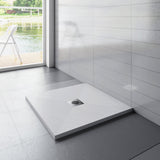 Océan receveur de douche à poser extra-plat - Blanc, avec le tuyau +siphon