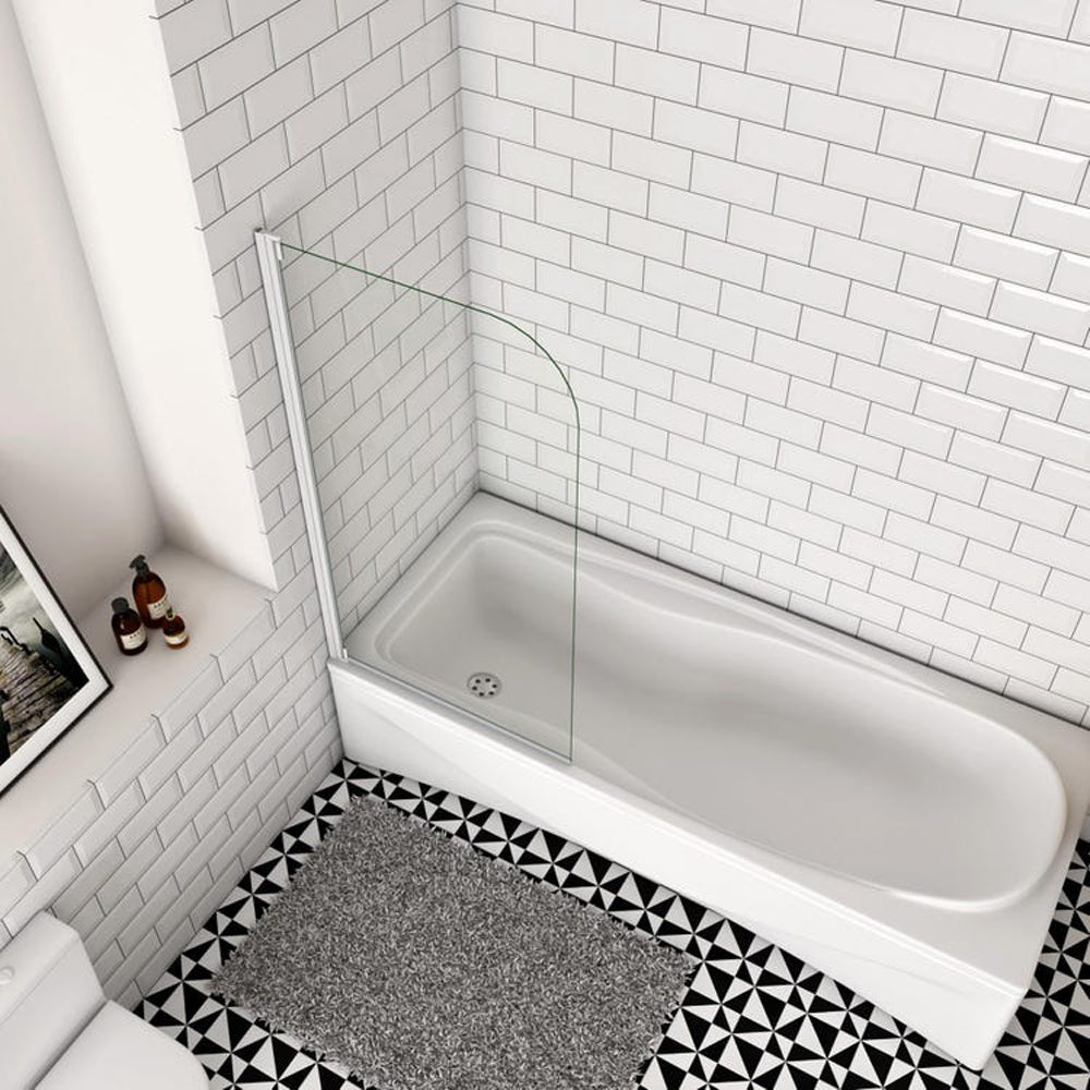 Océan Pare-baignoire pivotant 70x130cm en verre trempé écran baignoire profil blanc