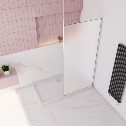 Paroi de Douche Murale 8mm Anticalcaire | Barre de Fixation Plafond Verticale | Océan