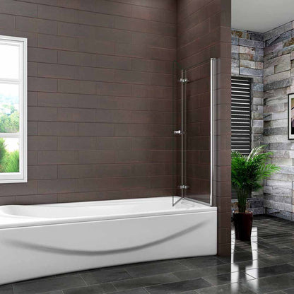 Océan pare-baignoire 100x140cm avec porte-serviette, écran baignoire pivotant et pliant en verre anti-calcaire