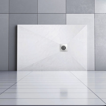 Océan receveur de douche à poser extra-plat - Blanc, avec le tuyau +siphon