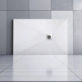 Océan receveur de douche à poser extra-plat - Blanc, avec le tuyau +siphon