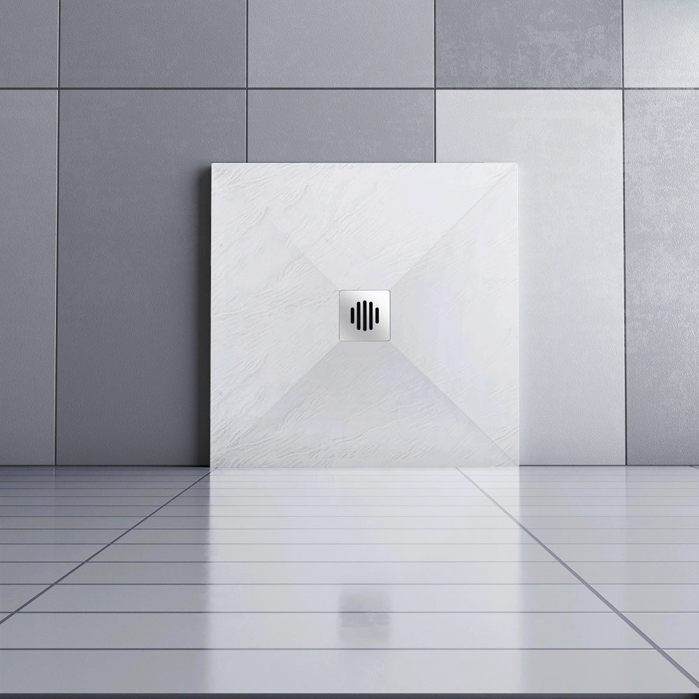 Océan receveur de douche à poser extra-plat - Blanc, avec le tuyau +siphon