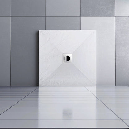 Océan receveur de douche à poser extra-plat - Blanc, avec le tuyau +siphon