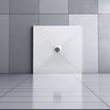 Océan receveur de douche à poser extra-plat - Blanc, avec le tuyau +siphon