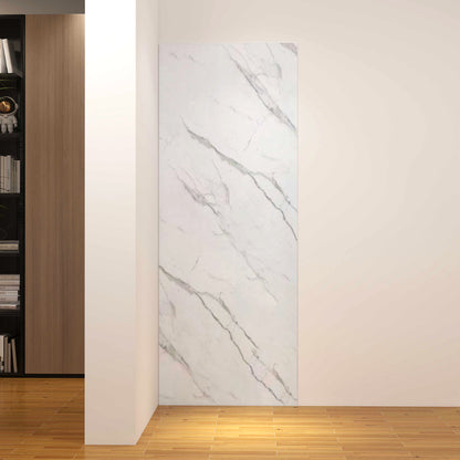 Océan Panneau mural de douche Aluminium-Plastique Étanche | Marbre Blanc | 80/90/100/120cm