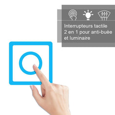Miroir Led Anti-buée 120x80cm Miroir De Salle De Bain Modèle Classique