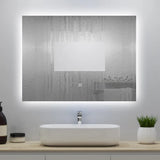 Miroir lumineux 90x70cm avec Anti-buée + Dimmable, Mural Miroir salle de bain