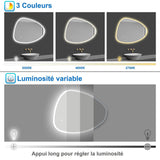 Miroir lumineux Asymétrique avec 3 Couleurs + Dimmable + Anti-buée