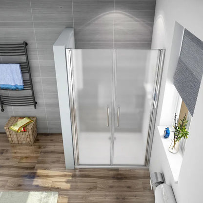 Océan Porte de douche 75-120x185cm verre satiné et anticalcaire porte battante en niche