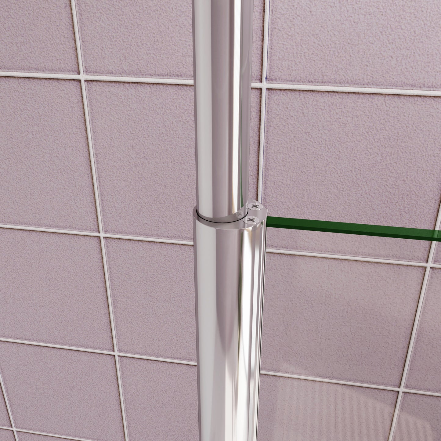 Paroi de douche Walk‑in à bande centrale sablée | Verre 8 mm anticalcaire | Barre de fixation extensible au plafond incluse