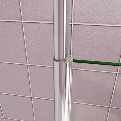 Paroi de douche Walk‑in à bande centrale sablée | Verre 8 mm anticalcaire | Barre de fixation extensible au plafond incluse