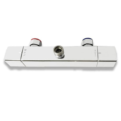 Colonne de douche thermostatique, ensemble de douche 2 fonctions, chromé avec pomme de douche 250 mm, hauteur réglable 76-118 cm