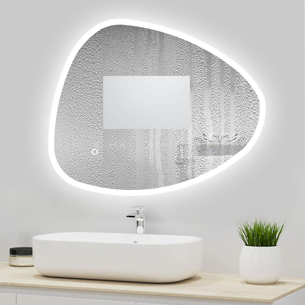 Miroir lumineux Asymétrique avec 3 Couleurs + Dimmable + Anti-buée