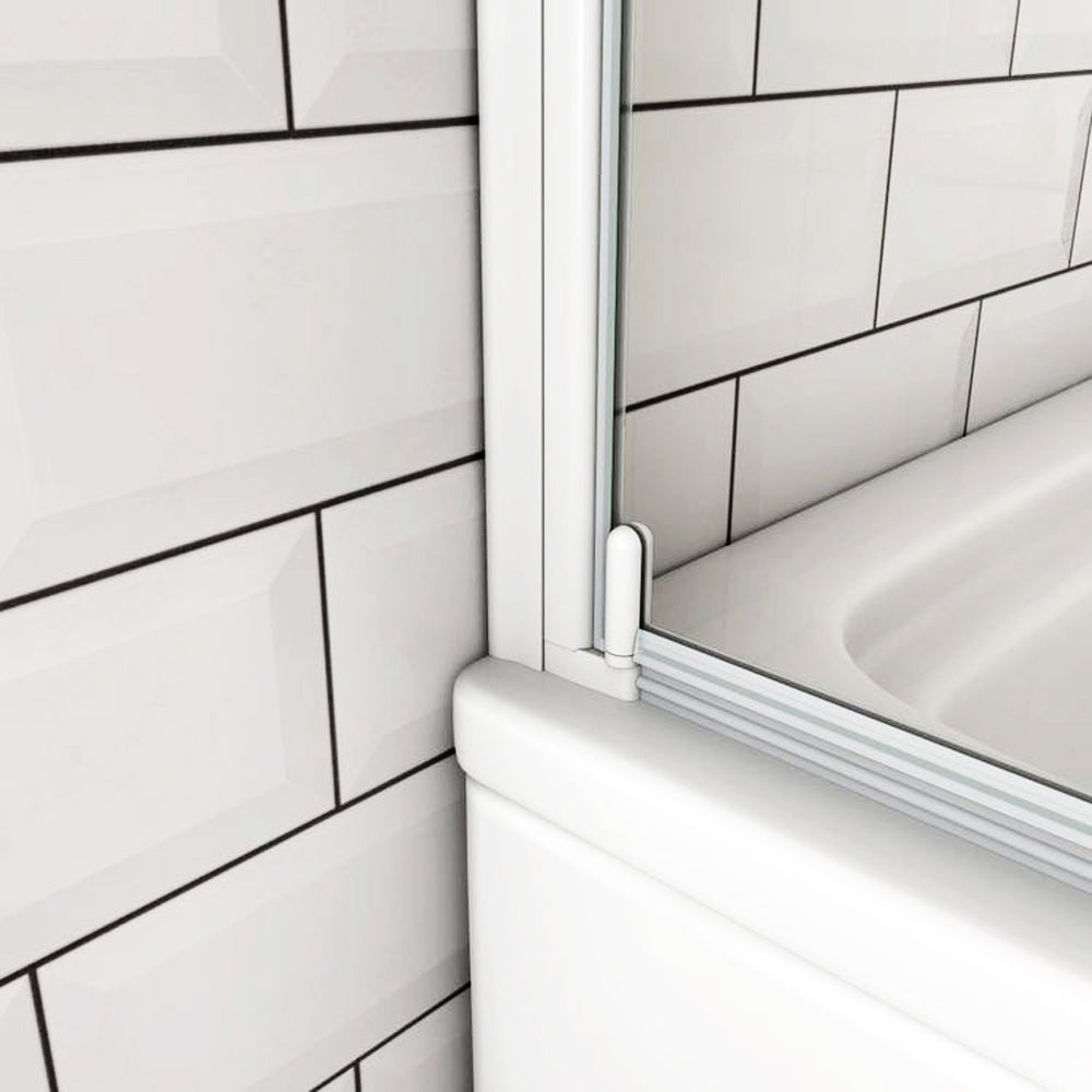 Océan Pare-baignoire pivotant 70x130cm en verre trempé écran baignoire profil blanc