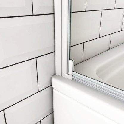 Océan Pare-baignoire pivotant 70x130cm en verre trempé écran baignoire profil blanc
