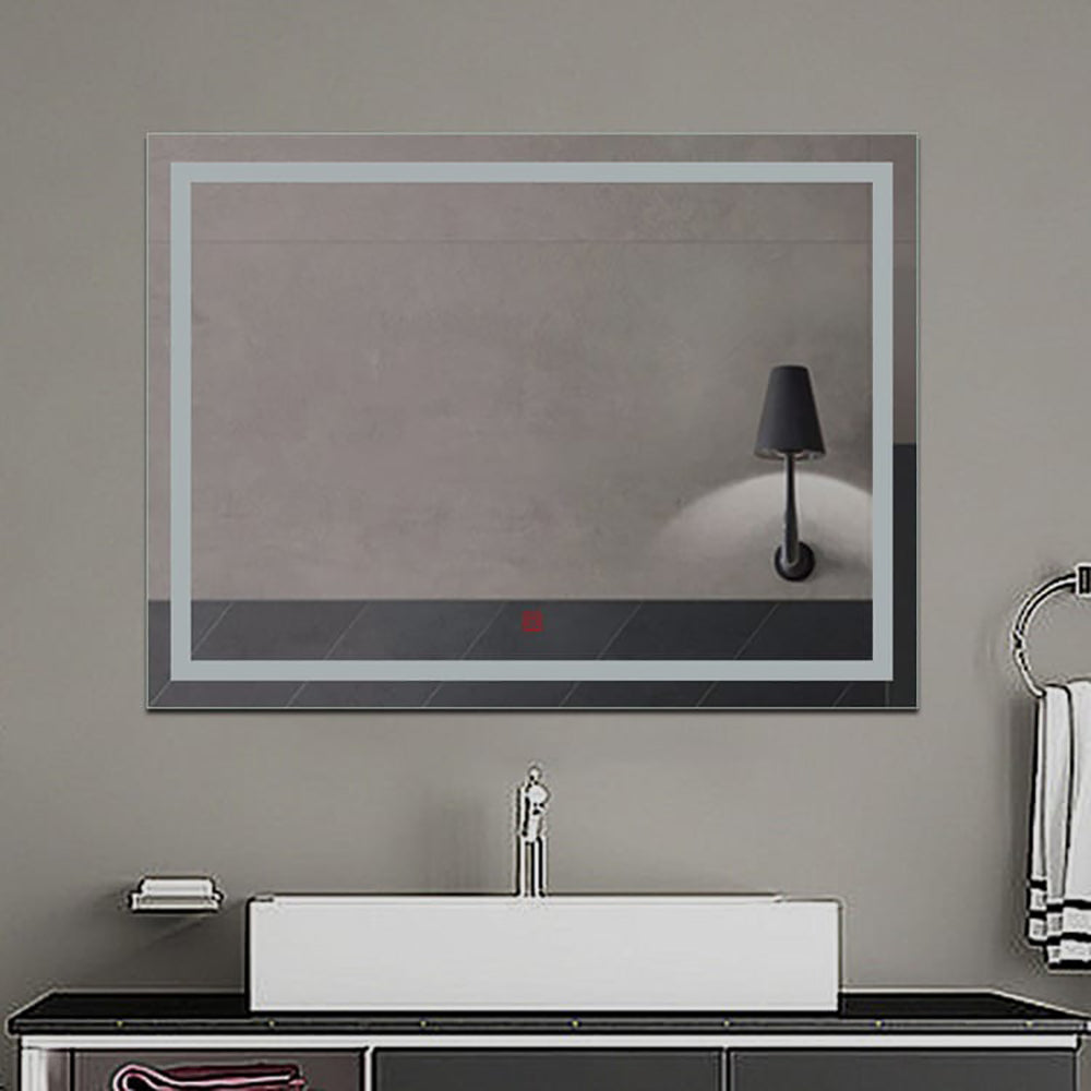 Miroir Led Anti-buée 120x80cm Miroir De Salle De Bain Modèle Classique