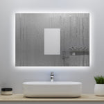 Miroir lumineux 70x50cm avec Anti-buée + Dimmable, Mural Miroir salle de bain