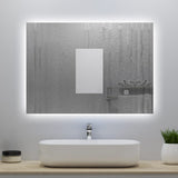 Miroir lumineux 70x50cm avec Anti-buée + Dimmable, Mural Miroir salle de bain
