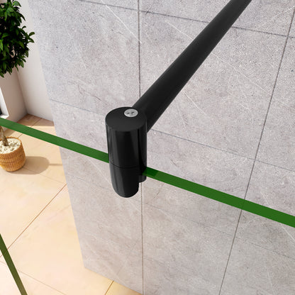 Océan Paroi de douche à l'italienne 78-158 x 200 cm | 2 barres noires extensibles 70-120 cm | Verre sécurité 8 mm