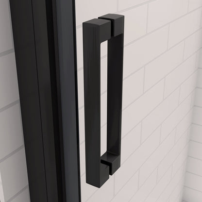 Ocean porte de douche pivotante noir 80 ou 90cm, 6mm verre anticalcaire, hauteur 185cm