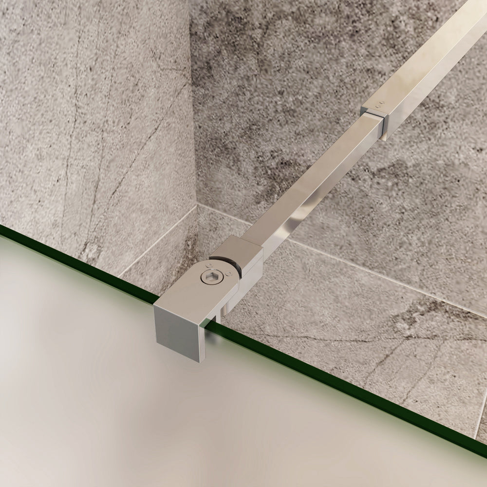 Paroi de douche à l'italienne en verre 8mm de sécurité sablé, Océan paroi de douche 100 - 140 x 200cm avec une barre extensible 73-120cm