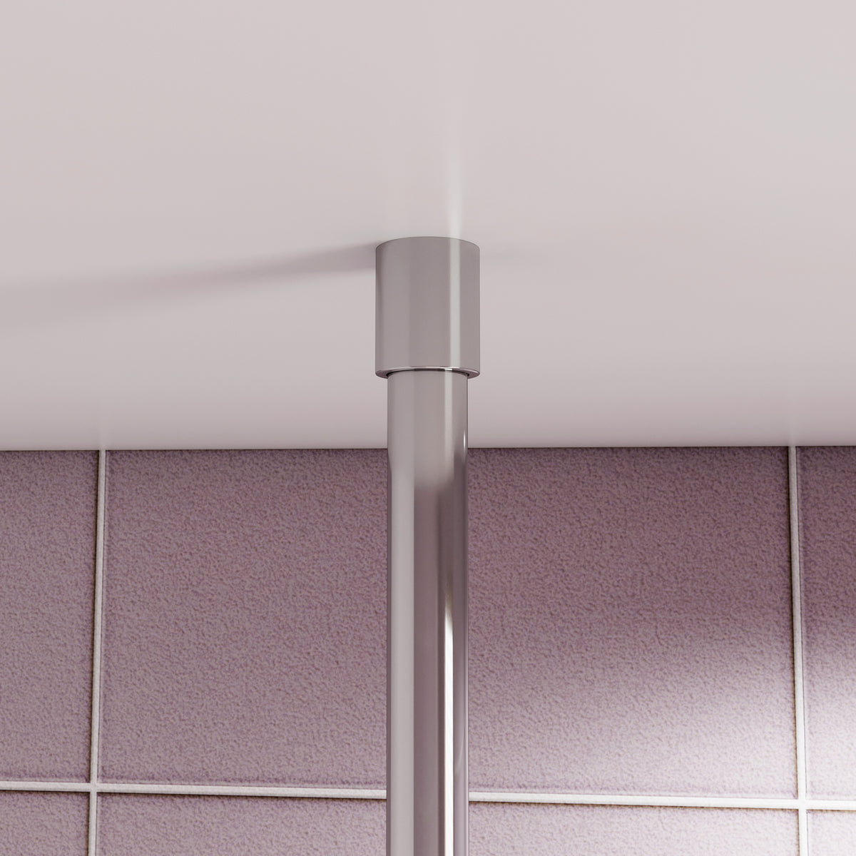 Paroi de douche Walk‑in à bande centrale sablée | Verre 8 mm anticalcaire | Barre de fixation extensible au plafond incluse