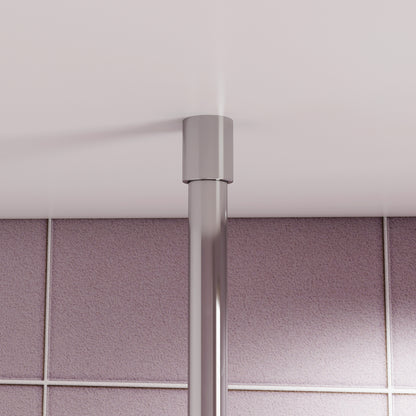Paroi de douche Walk‑in à bande centrale sablée | Verre 8 mm anticalcaire | Barre de fixation extensible au plafond incluse