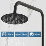 Colonne de douche thermostatique Système de douche Ensemble de douche avec 3 douchettes Douchette à main Ensemble de douche réglable noir mat