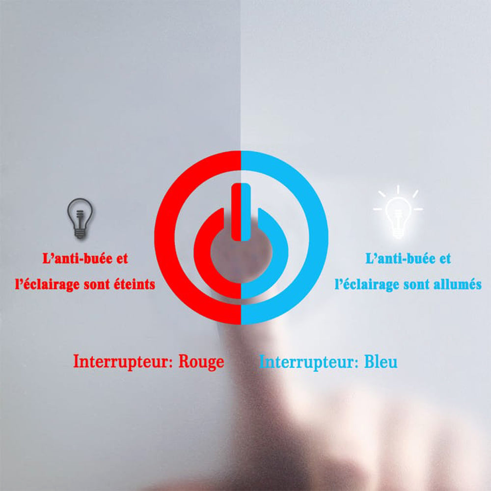 Miroir lumineux rond, Miroir LED avec antibuée