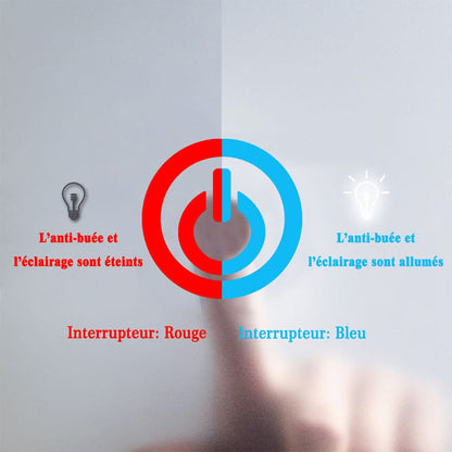 Miroir lumineux rond, Miroir LED avec antibuée