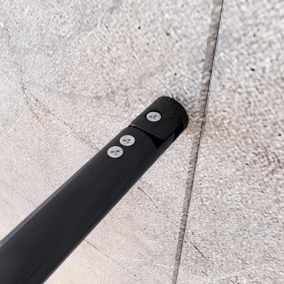 Océan Paroi de douche à l'italienne 78-158 x 200 cm | 2 barres noires extensibles 70-120 cm | Verre sécurité 8 mm