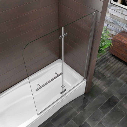 Océan pare-baignoire 100x140cm avec porte-serviette, écran baignoire pivotant et pliant en verre anti-calcaire