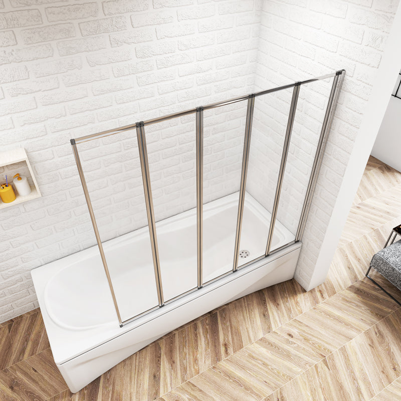 1200x1400x4mm pare baignoire, écran de baignoire, porte de baignoire, 5 volets pivotants pliants 180°